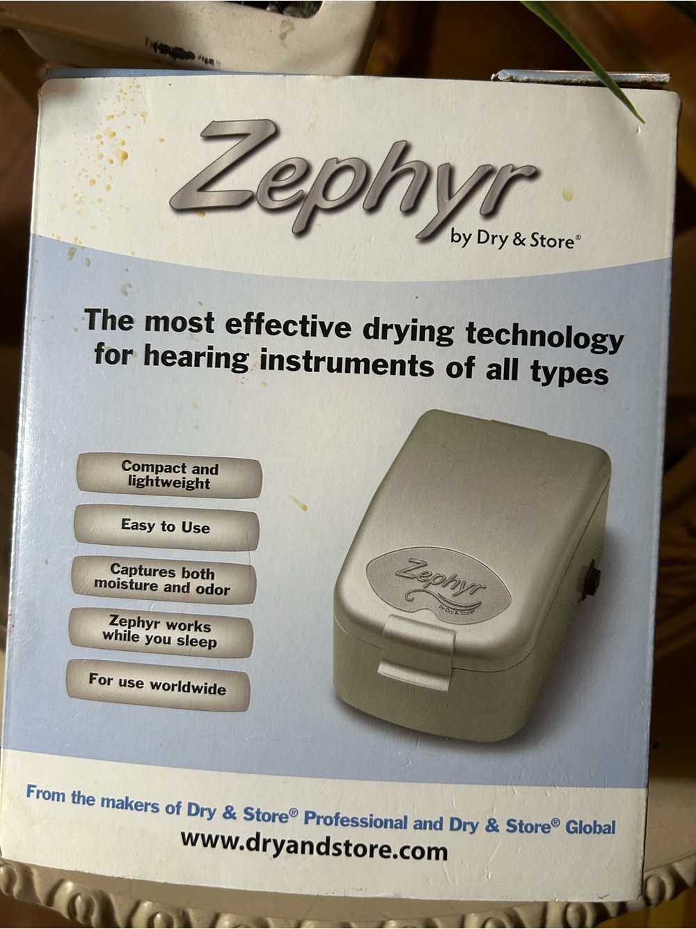 Zephyr Portable Silver Phone Dryer & Storage Unit
